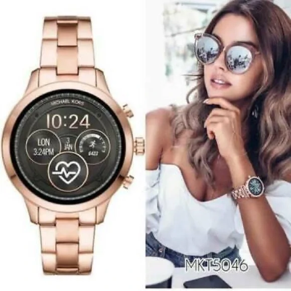 🔥NWT Michael Kors Unisex Runway Watch with Rose Gold-Tone Strap